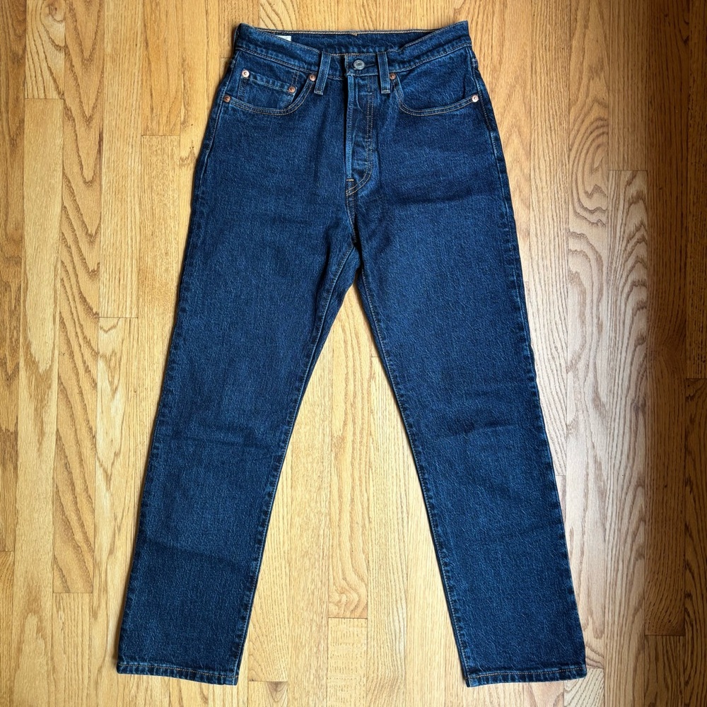 Levi's 501 Straight Leg Jeans Dark Wash 26